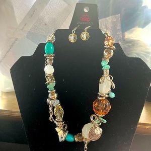 Bigger necklace, but so beautiful, earring to match the necklace as well!!